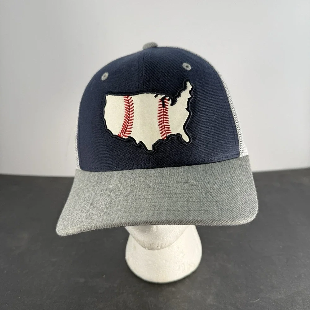 Baseball SM Snapback Mens Mesh Baseball Cap Adjustable USA Blue Red White Gray